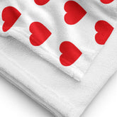 Red Heart Bath Towel - Beyond T-shirts